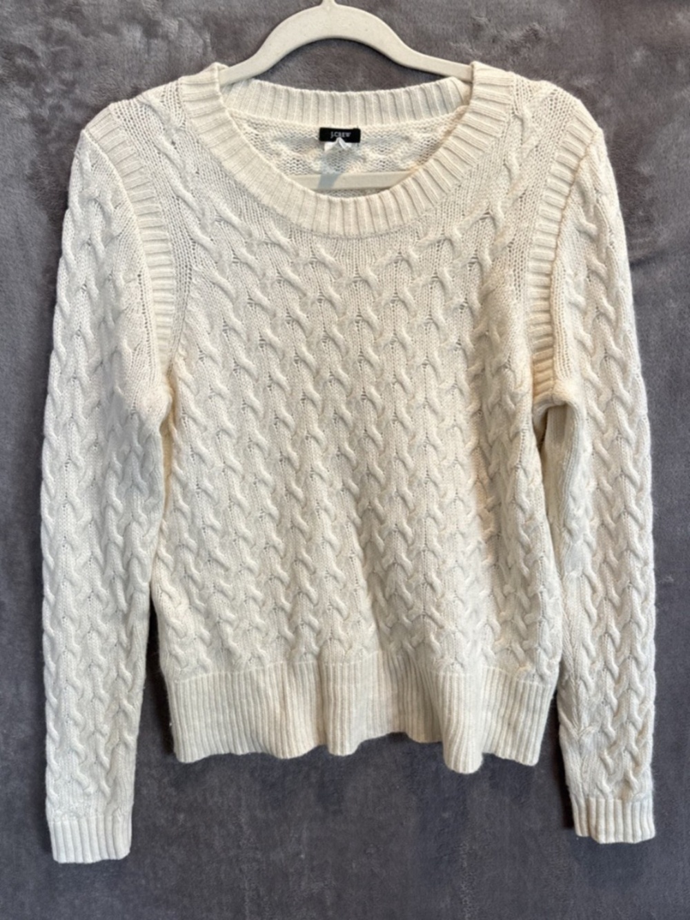 J.Crew Honeycomb Cable Knit Sweater | Ivory Cream | Women’s Large
